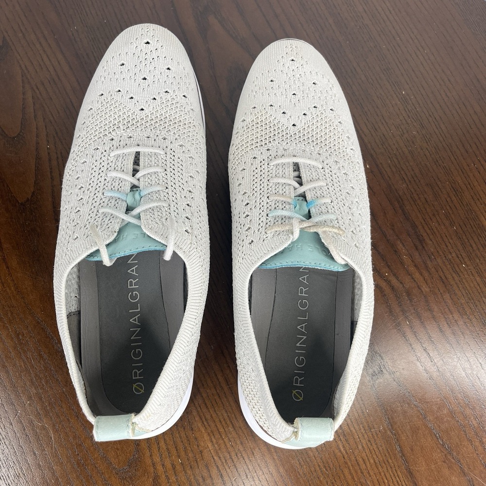 Cole Haan Original Shoes Women's 9 Gray Knit Stitchlite Wingtip Oxford Sneakers - Picture 6 of 16